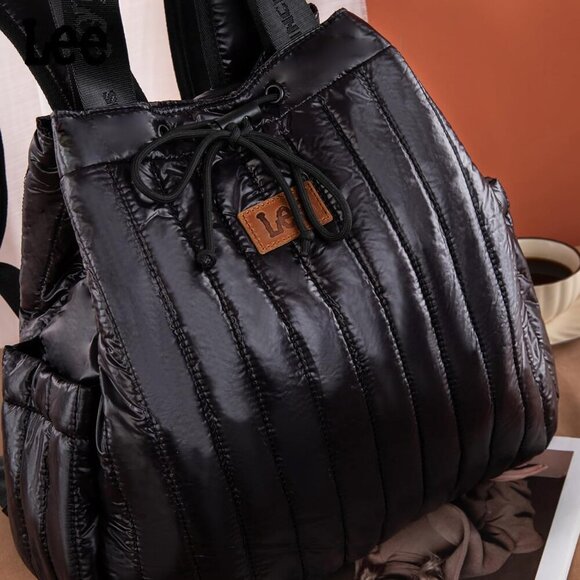 Women’s Quilted Puffer Backpack Waterproof Casual Daypack Travel Fashion - Picture 5 of 7